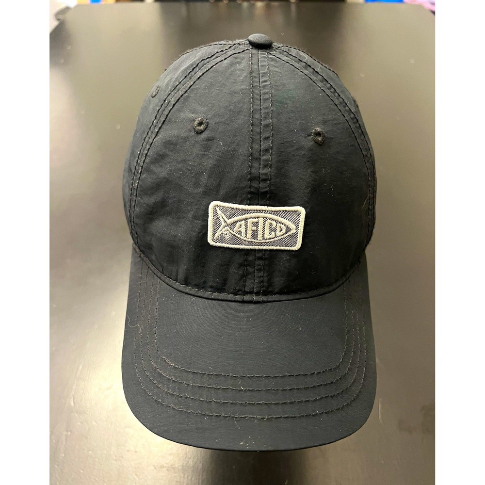 AFTCO American Fishing Tackle Co Black Adjustable Baseball Cap Hat One Size